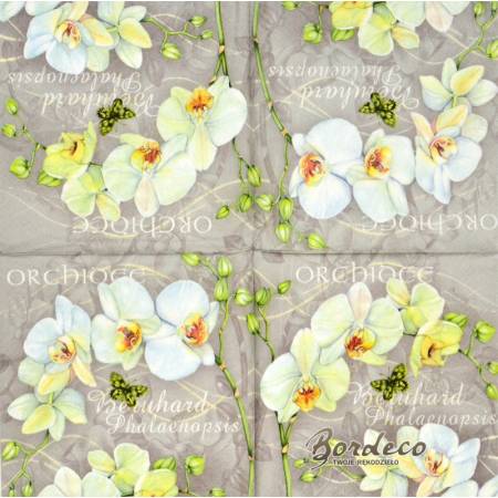 Serwetka decoupage firmy NOUVEAU orchidea 33x33cm